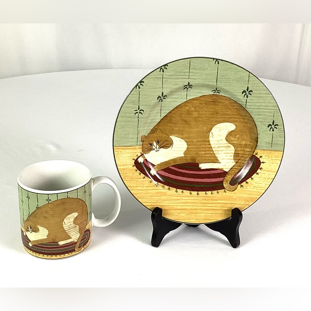 Warren Kimble-Vermont most be loved artist-“ cat collection” cup and plate